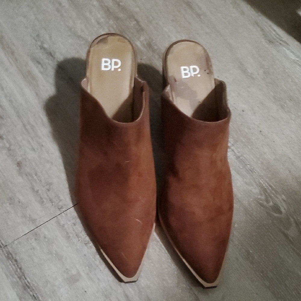 BP Women's Tan Suede Mules
